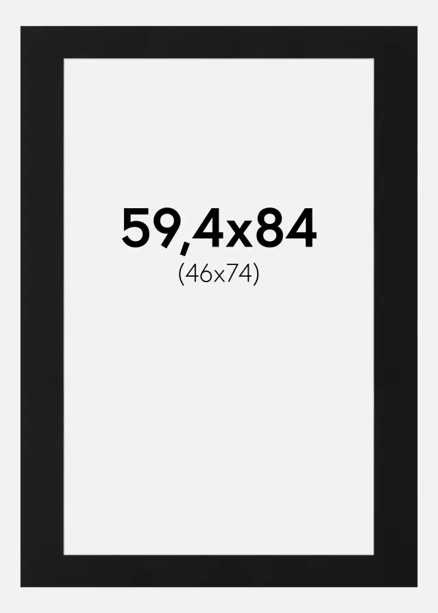 Πασπαρτού Μαύρο Πρότυπο (Λευκός Πυρήνας) 59,4x84 cm (46x74)