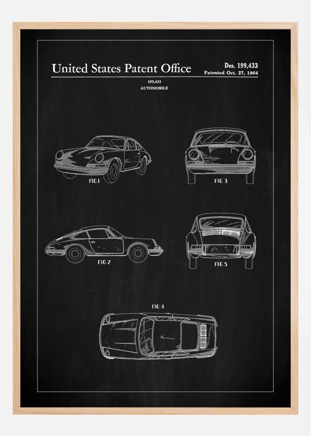 Patent Print - Porsche 911 Carrera - Black Αφίσα