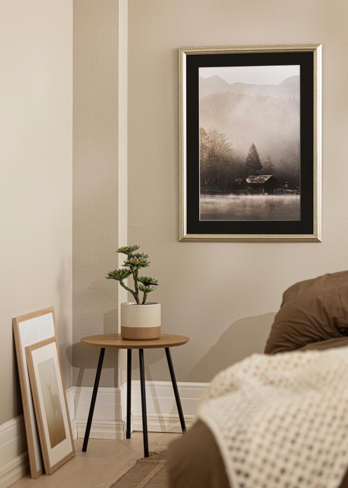 Πλαίσιο Västkusten Ασημί 70x100 cm - Πασπαρτού Μαύρος 62x93 cm