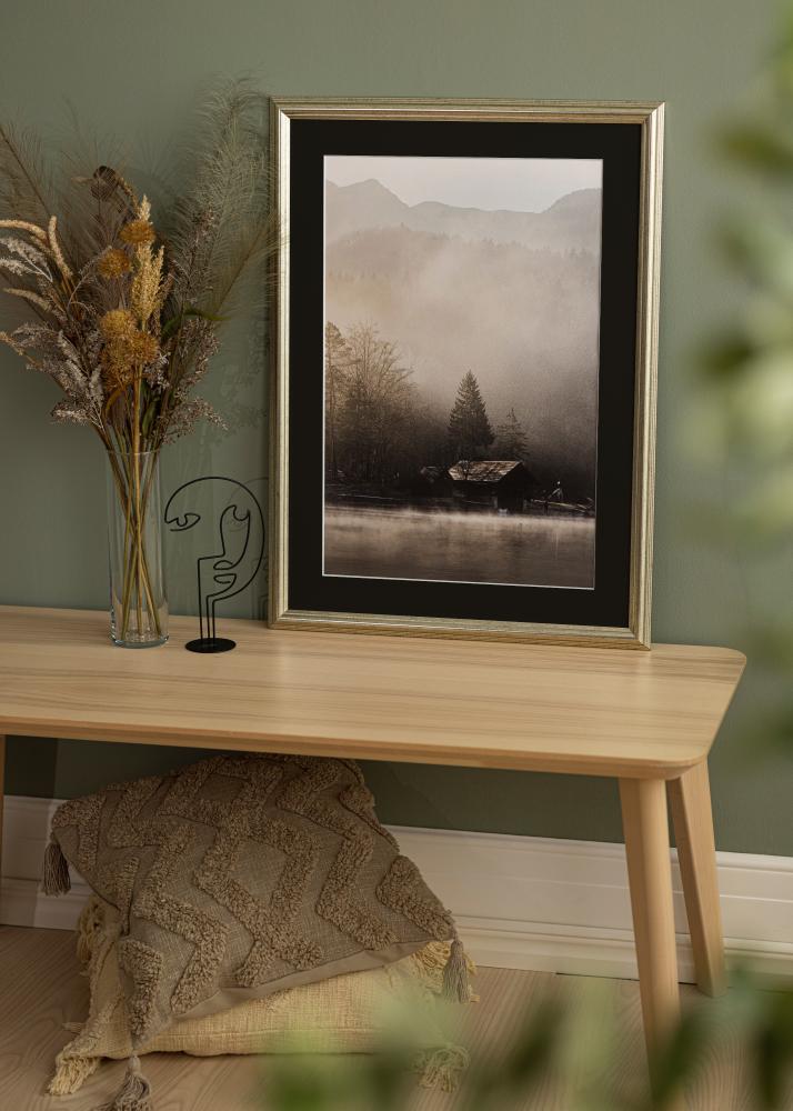 Πλαίσιο Västkusten Ασημί 70x100 cm - Πασπαρτού Μαύρος 62x93 cm