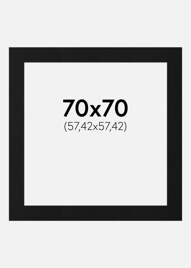 Πασπαρτού Μαύρο Πρότυπο (Λευκός Πυρήνας) 70x70 cm (57,42x57,42)