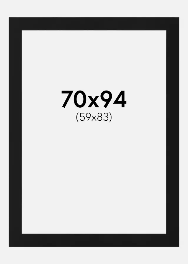 Πασπαρτού Μαύρο Πρότυπο (Λευκός Πυρήνας) 70x94 cm (59x83)