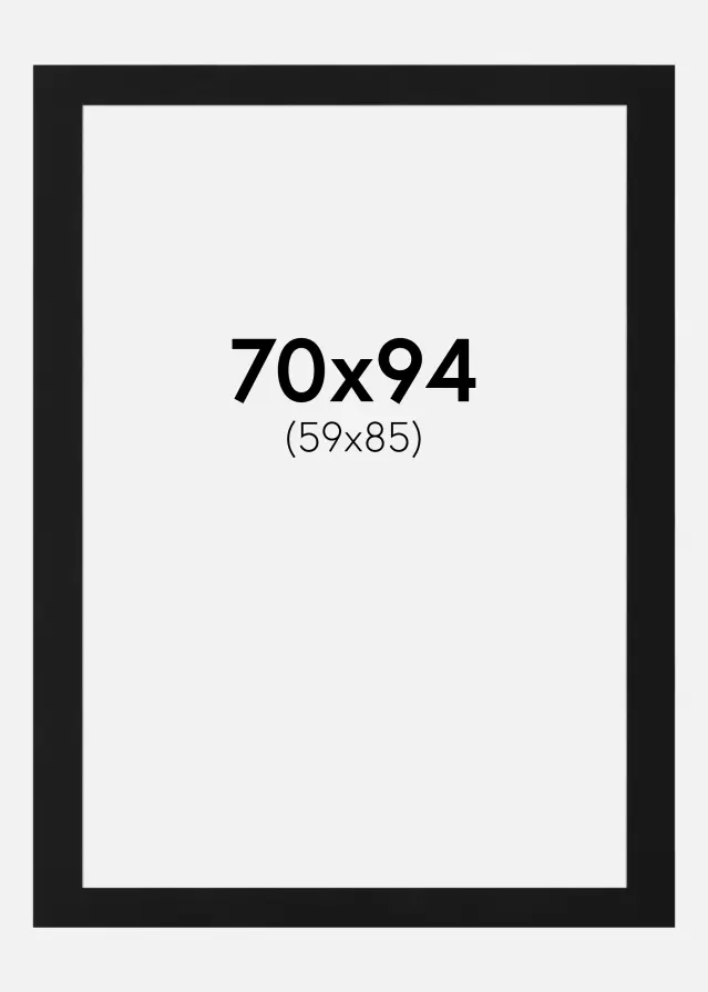 Πασπαρτού Μαύρο Πρότυπο (Λευκός Πυρήνας) 70x94 cm (59x85)