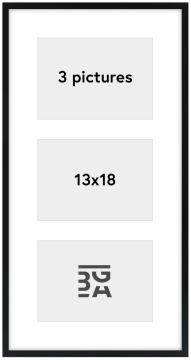 Edsbyn Κορνίζα κολάζ IX Μαύρος - 3 Εικόνες (13x18 cm)