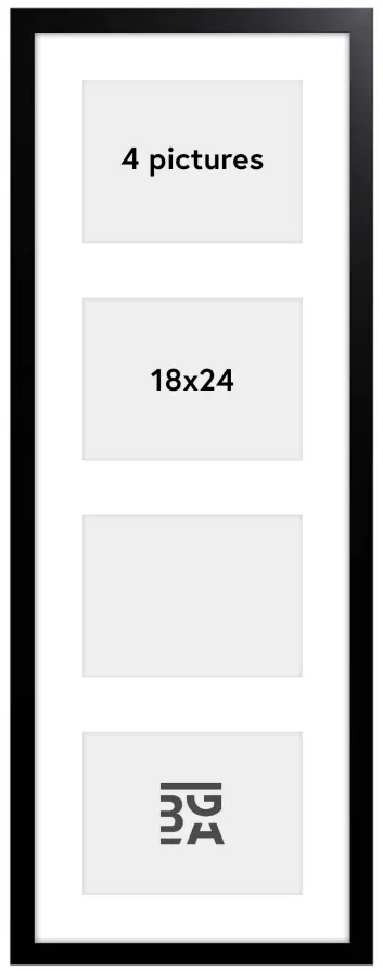 Black Wood Κορνίζα κολάζ - 4 Εικόνες (18x24 cm)