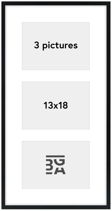 Edsbyn Κορνίζα κολάζ IX Μαύρος - 3 Εικόνες (13x18 cm)