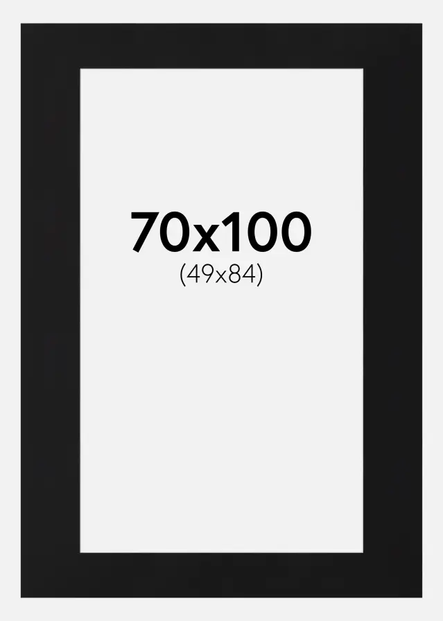 Πασπαρτού Μαύρο Πρότυπο (Λευκός Πυρήνας) 70x100 cm (49x84)