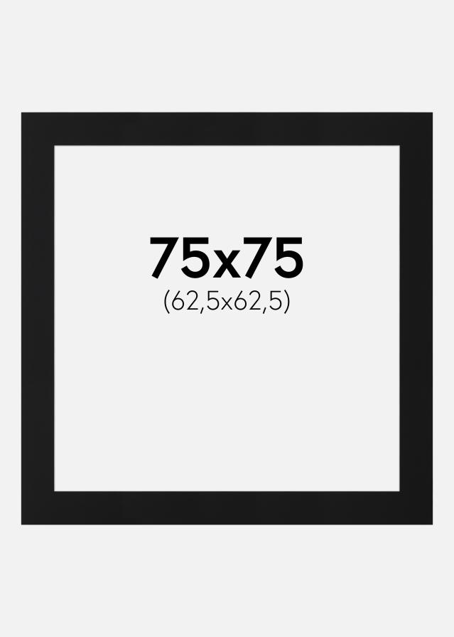 Πασπαρτού Μαύρο Πρότυπο (Λευκός Πυρήνας) 75x75 cm (62,5x62,5)