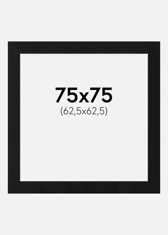 Πασπαρτού Μαύρο Πρότυπο (Λευκός Πυρήνας) 75x75 cm (62,5x62,5)