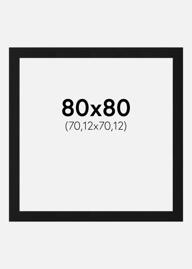 Πασπαρτού Μαύρο Πρότυπο (Λευκός Πυρήνας) 80x80 cm (70,12x70,12)