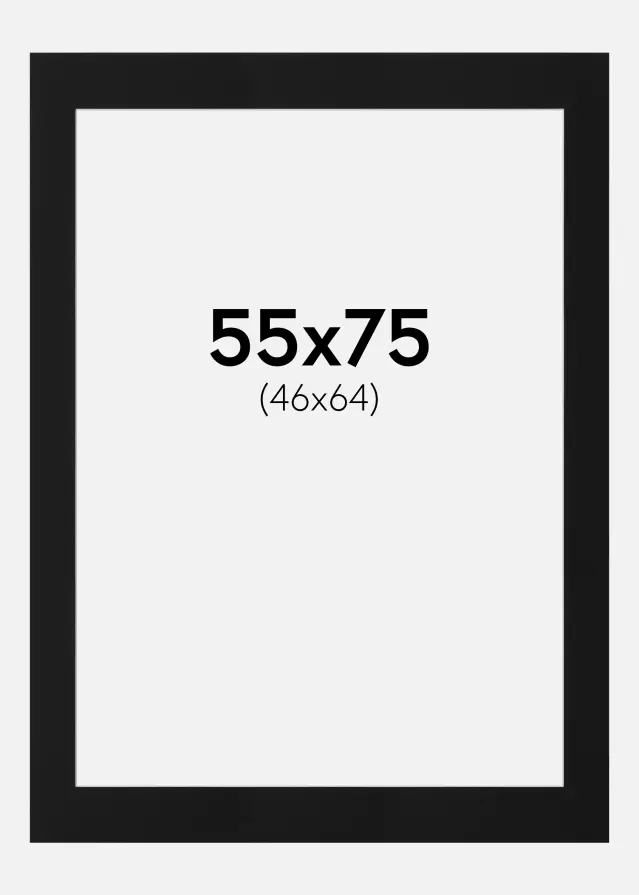 Πασπαρτού Μαύρο Πρότυπο (Λευκός Πυρήνας) 55x75 cm (46x64)