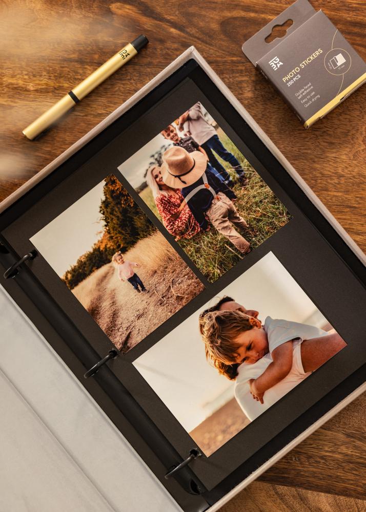 KAILA MEMORIES Grey/White - Coffee Table Photo Album (60 Μαύρες Σελίδες)