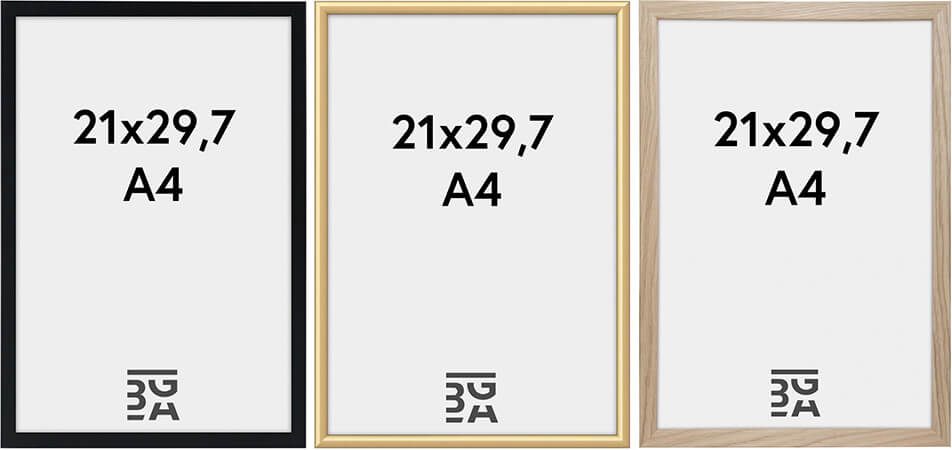 Μαύρη κορνίζα για A4, χρυσή κορνίζα για A4, ξύλινη κορνίζα για A4