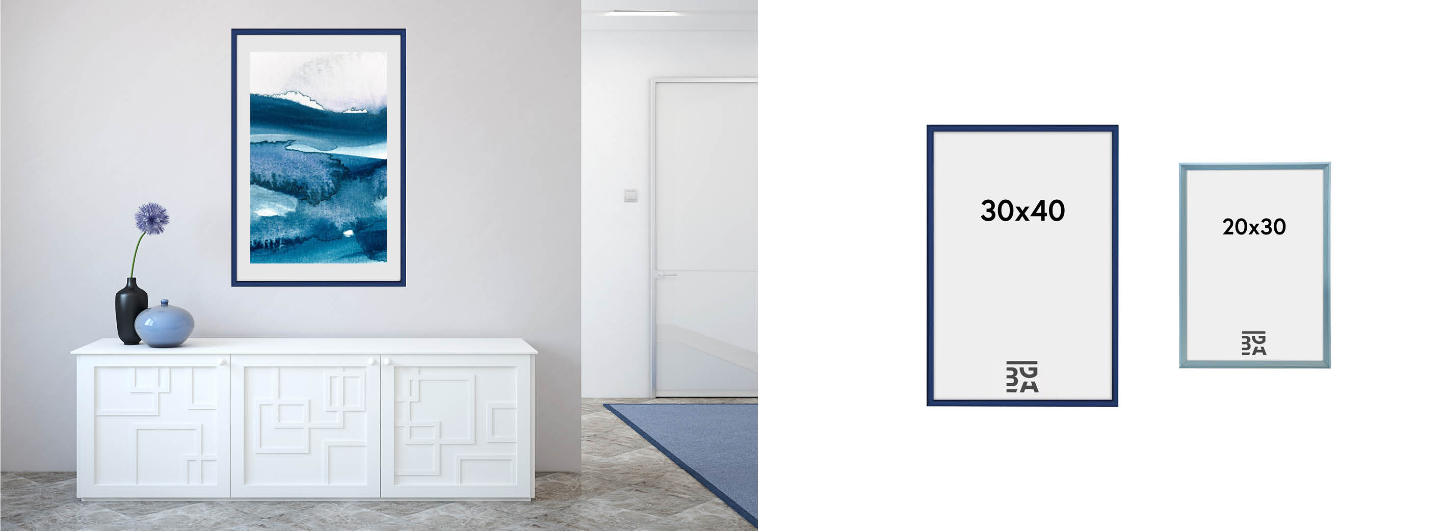 μπλε κορνίζες