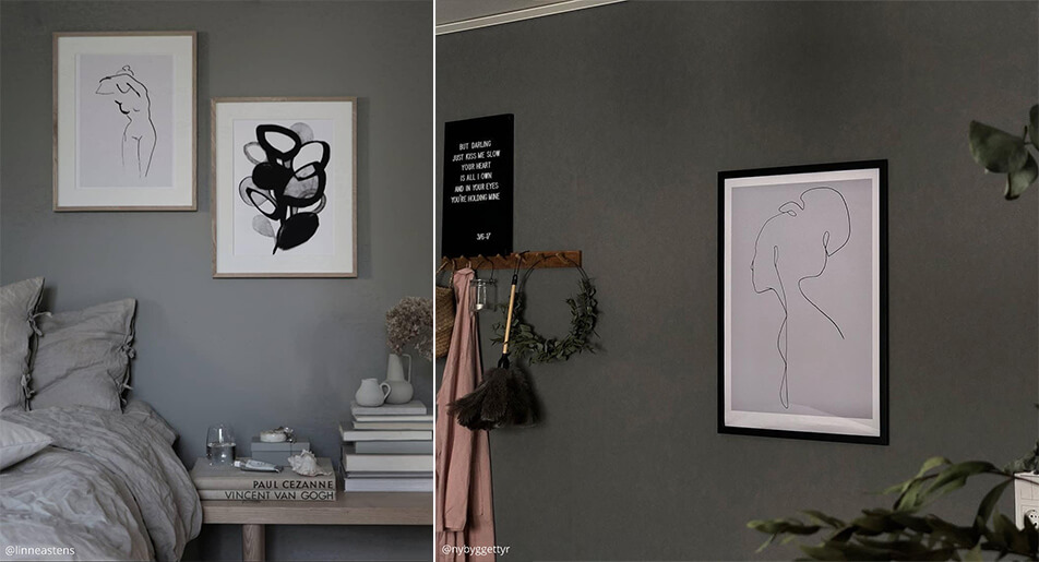 Φωτεινές, γραφικές αφίσες σε σκοτεινούς τοίχους