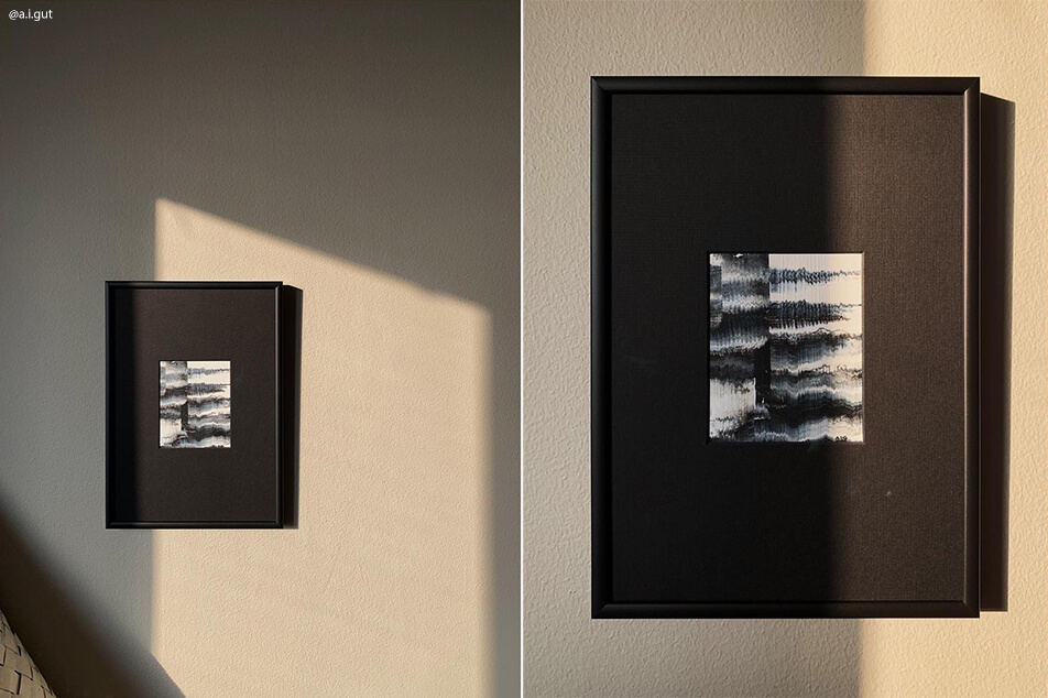 Μαύρο προσαρμοσμένο passepartout για ασπρόμαυρη εικόνα