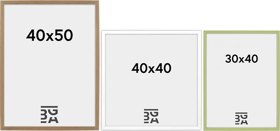 Κορνίζα από δρυ, λευκή κορνίζα, πράσινη κορνίζα