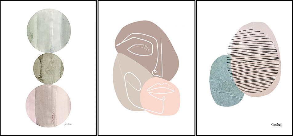 3 αφίσες με γραφικά σχέδια - αφηρημένη τέχνη