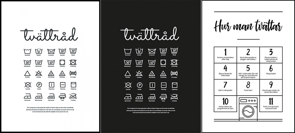 Διακόσμηση πλυσταριού / πόστερ με οδηγίες πλυσίματος