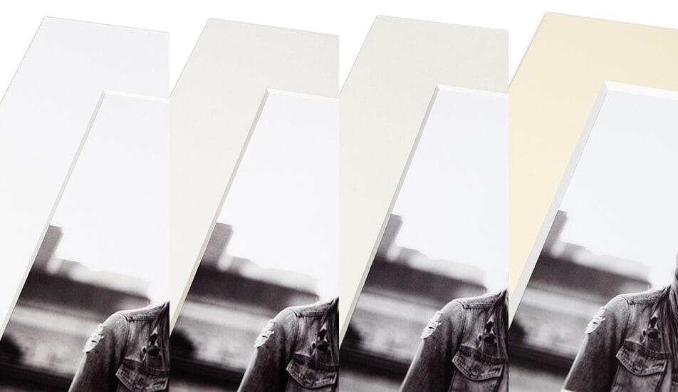 Τέσσερις διαφορετικές αποχρώσεις για λευκά passepartout